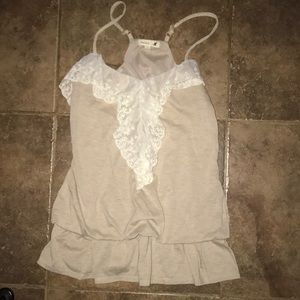 Tan & cream racerback tank